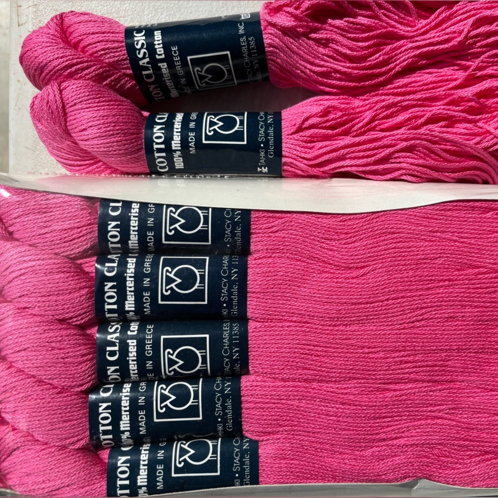 TAHKI STACY CHARLES Cotton Classic Bright Pink Yarn - 12 Hanks Skeins